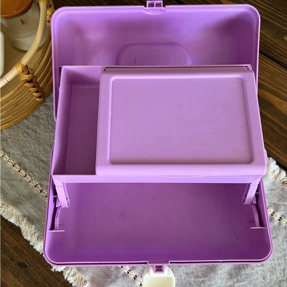 Caboodle Vintage Purple Storage Box with Handle, EUC, 90’s, makeup, cosmetics - Picture 3 of 7